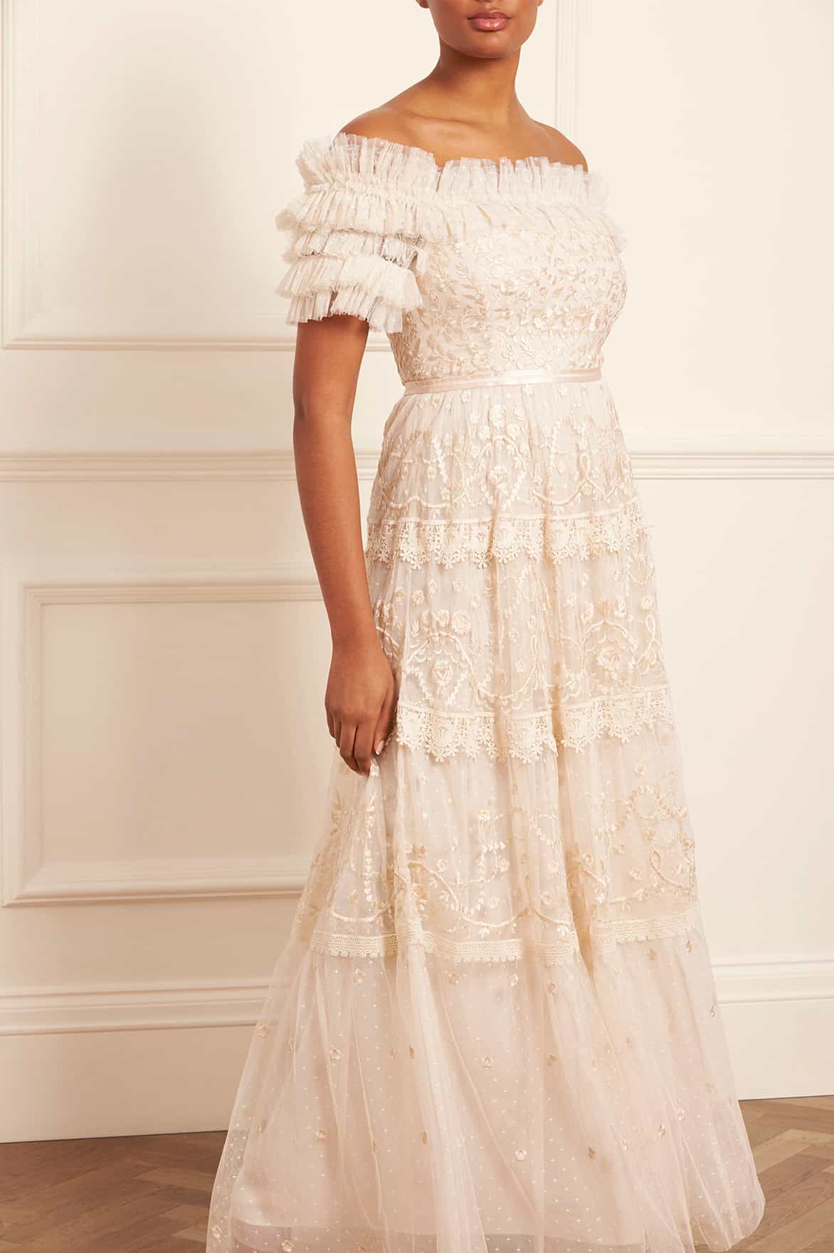 Midsummer Lace Off-Shoulder Gown