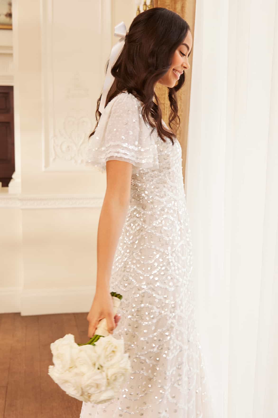 Deco Dot Gloss Ankle Gown