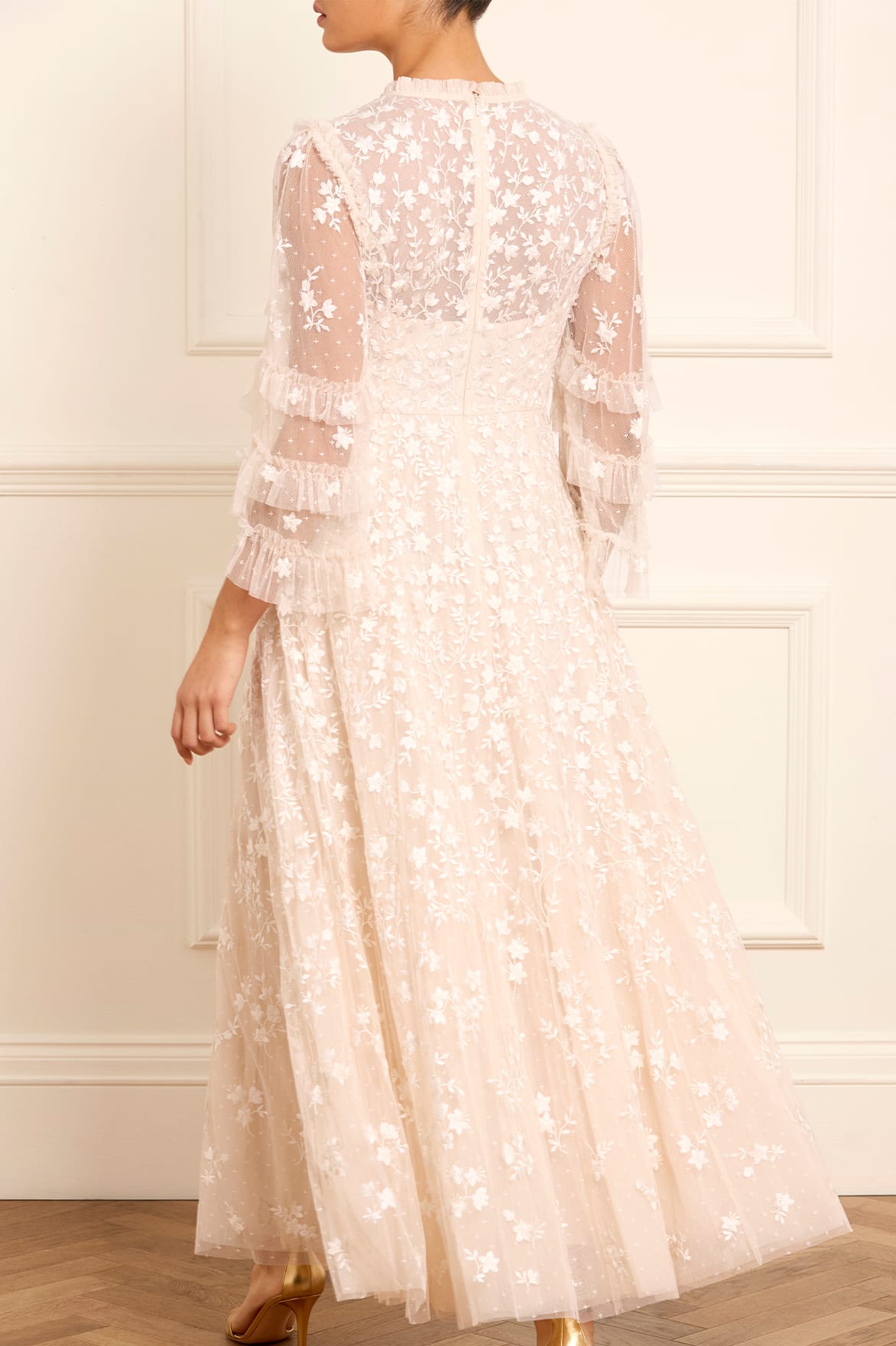 Everett Bloom Round Neck Ankle Gown