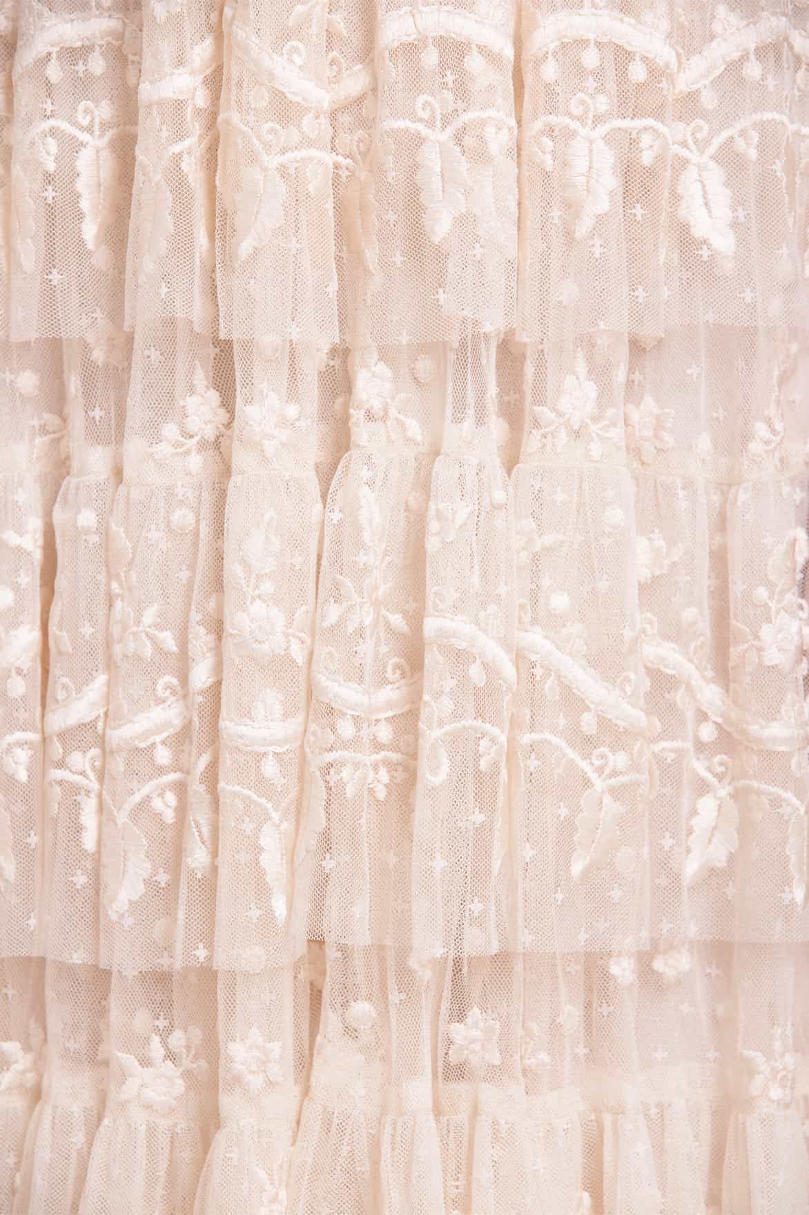 Layered Lace Ankle Gown